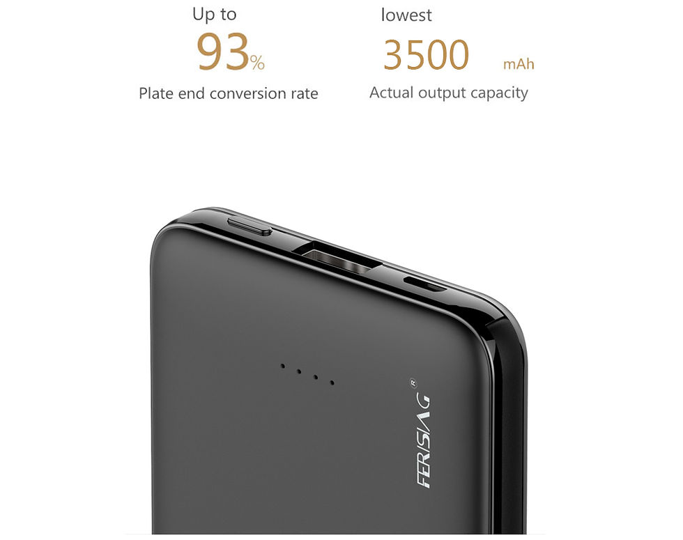 Miniatura: FERISING With Cable Power Bank 5000mAh USB Type C Portable Charger PowerBank Ext