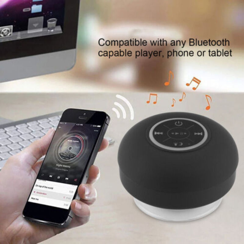 Miniatura: Portable Wireless Bluetooth Speaker Waterproof Suction For Shower Bathroom Black