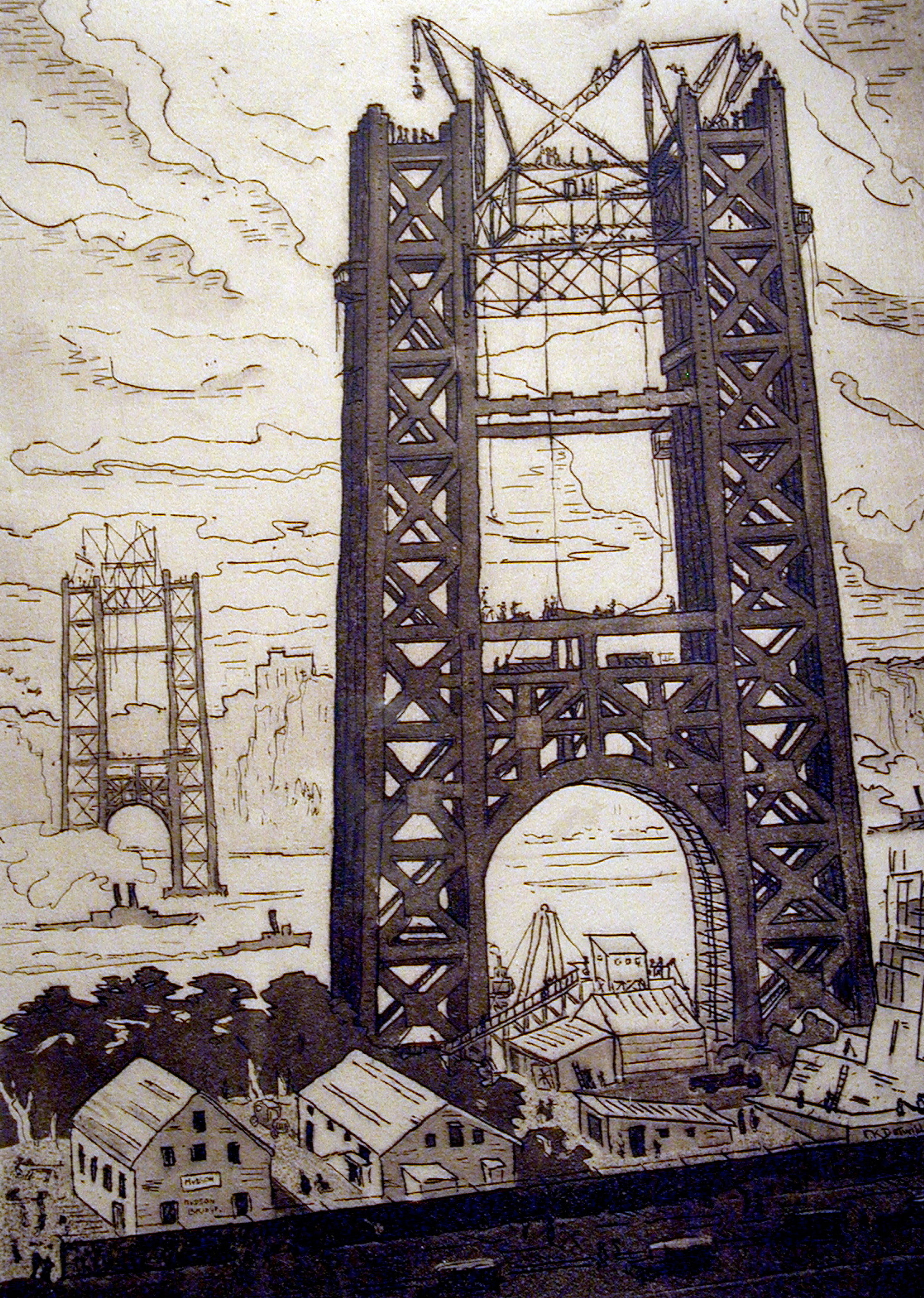 Construction of the George Washington Bridge
