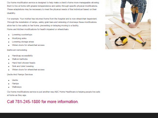 Modificaciones en el hogar como parte de los servicios de homecare