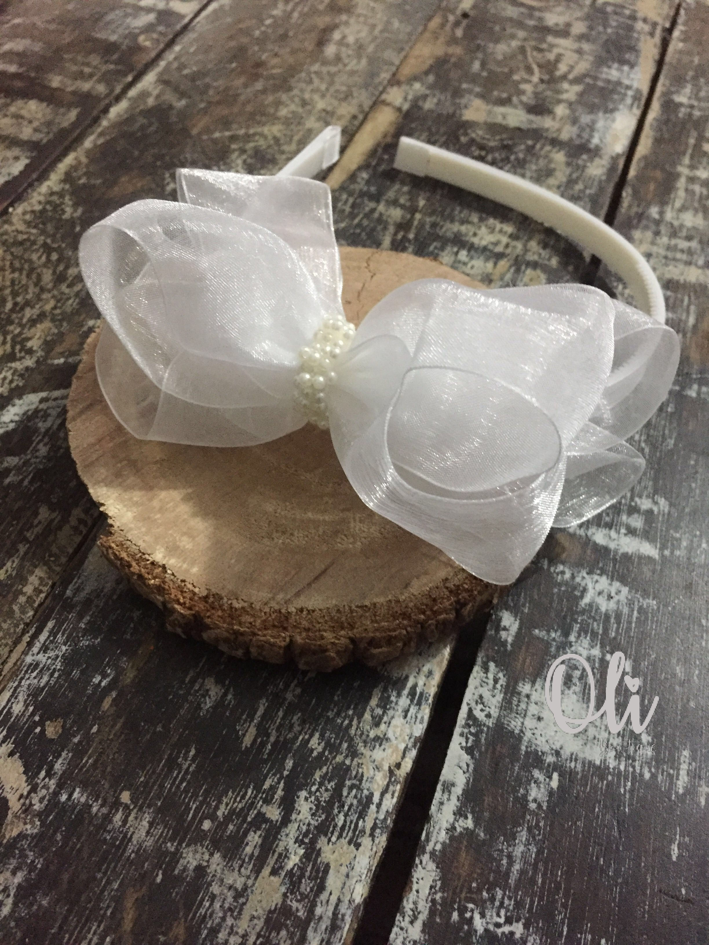 Organza Valentina bow headband • Tiara laço Valentina