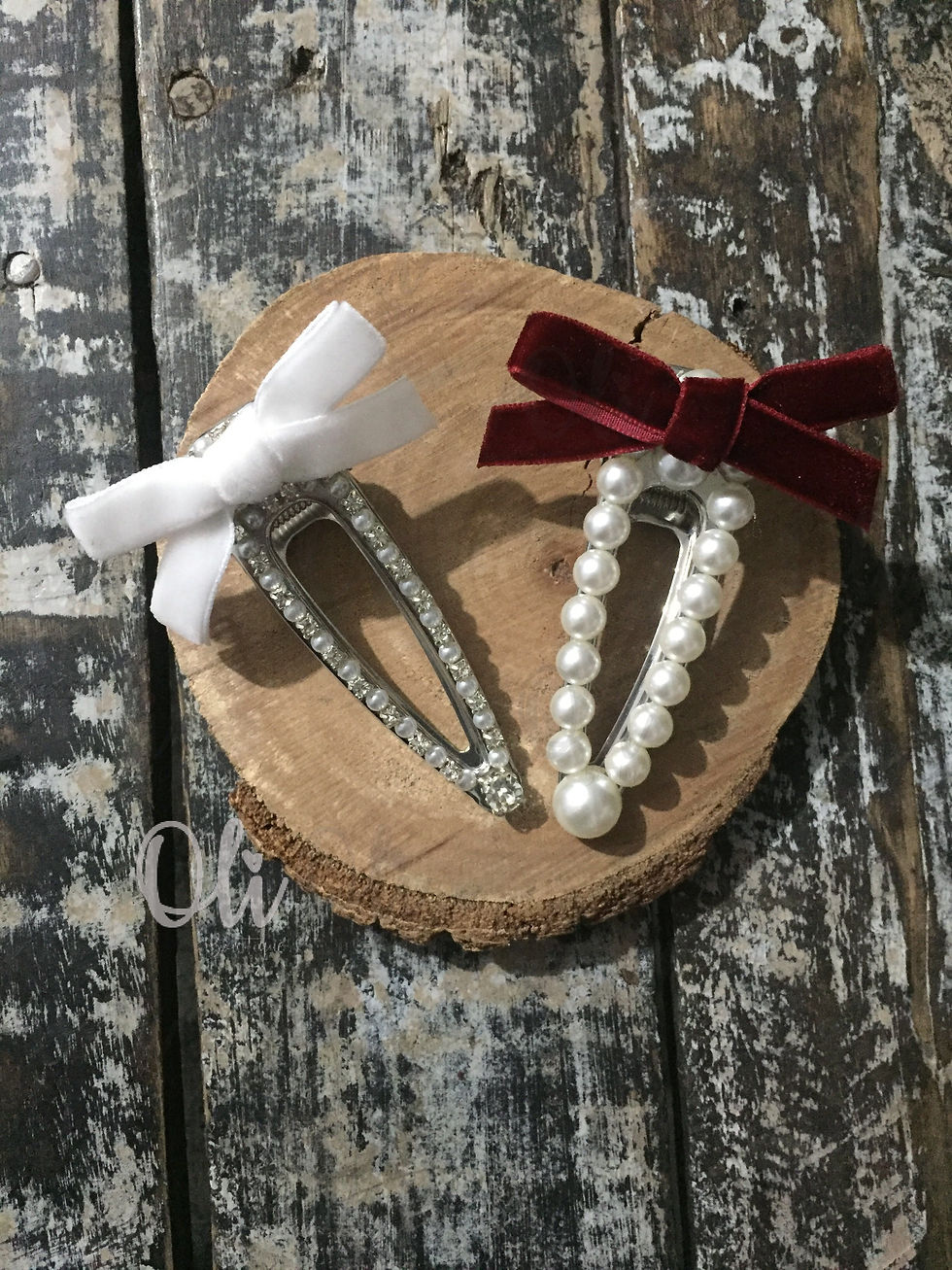 Hair clip luxo com laço Emma veludo