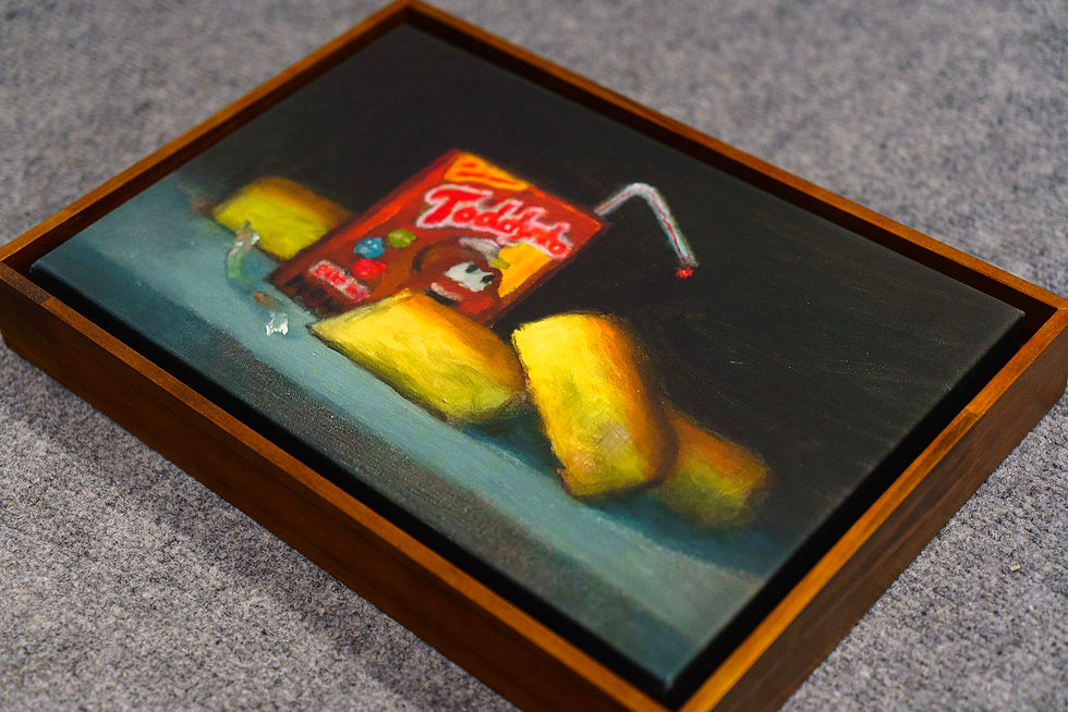 Fine Art em Canvas com moldura - Cor madeira escura