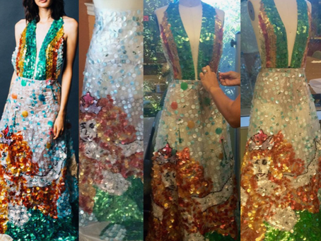 Texas Fashion Designer Turns Iced Coffee Cups into Haute Couture