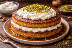 mayalı iki katlı kaymaklı ekmek kadayıfı