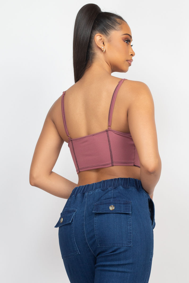 Thumbnail: Bustier Sleeveless Ribbed Top