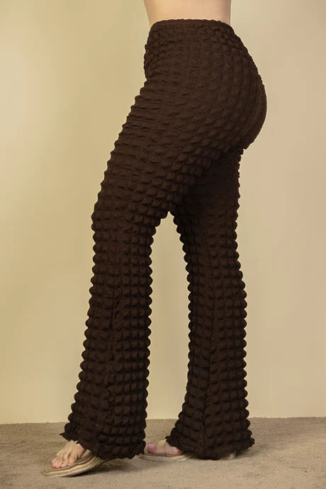 Thumbnail: Plus Size Bubble Fabric Flare Pants    