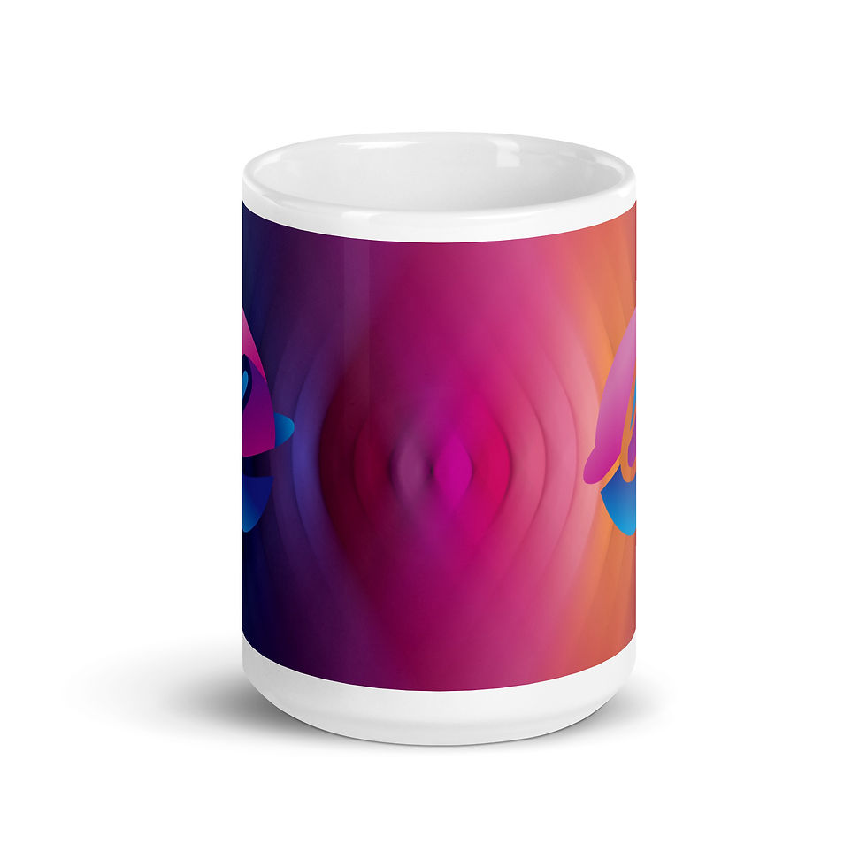 Thumbnail: Ceramic mug featuring the Elemental Essentials logo in pink and blue, displayed on a vibrant gradient background blending purple, pink, and orange hues.