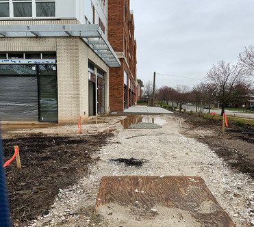 Village Center Walk construction