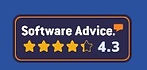 Logo de Software Advice con una calificación de 4.3 estrellas.