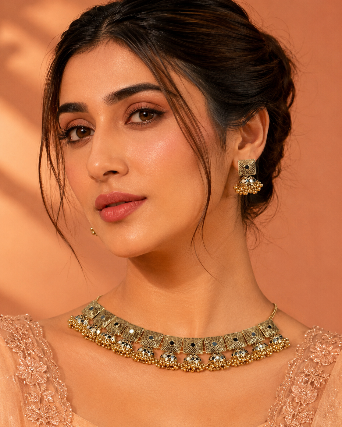 Midnight Jhumar Necklace Set
