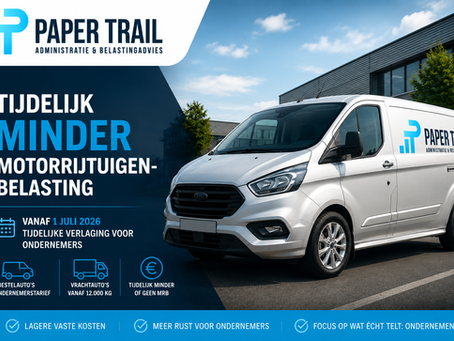 Minder motorrijtuigenbelasting voor bestelauto’s en ondernemers vanaf juli 2026