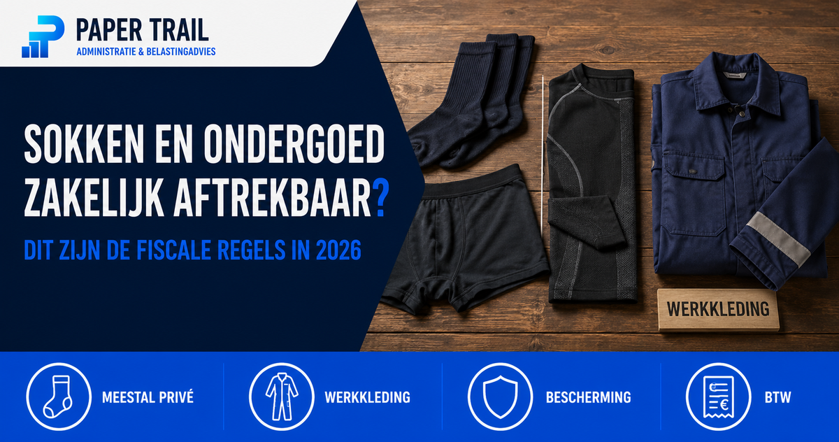 Paper Trail-blogafbeelding over sokken en ondergoed als zakelijke kosten voor ondernemers