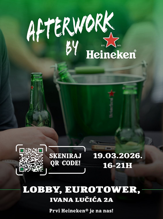 „Afterwork by Heineken“u Lobbyju 19.3.2026. – prvi Heineken je na nas 🍻