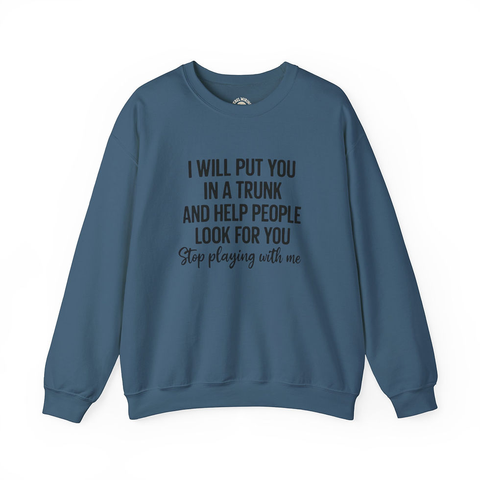 Thumbnail: Humorous Unisex Crewneck Sweatshirt with Quirky Text, Funny Gift