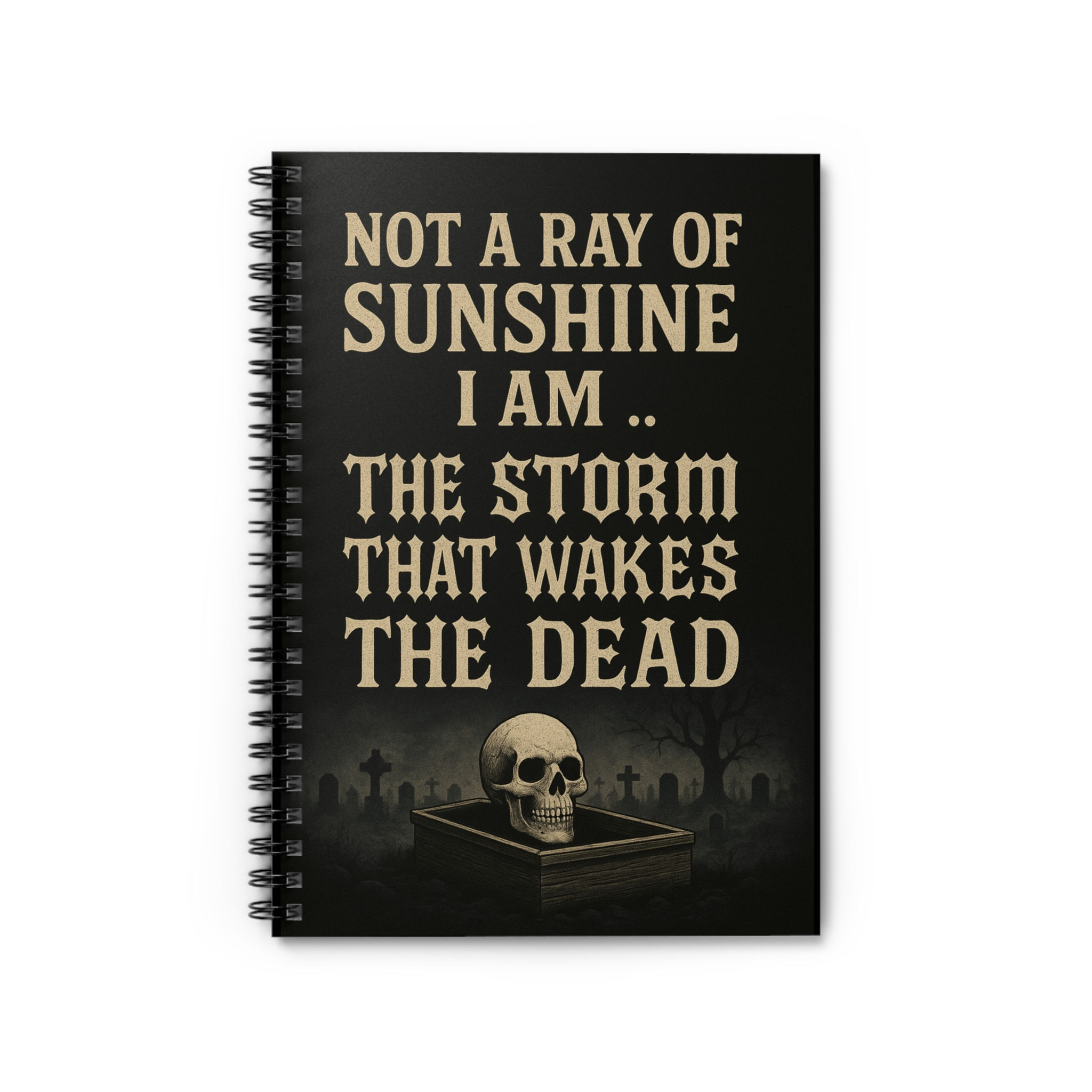Rebel Wiring Ruled Line Spiral Notebook - I Am The Storm Design