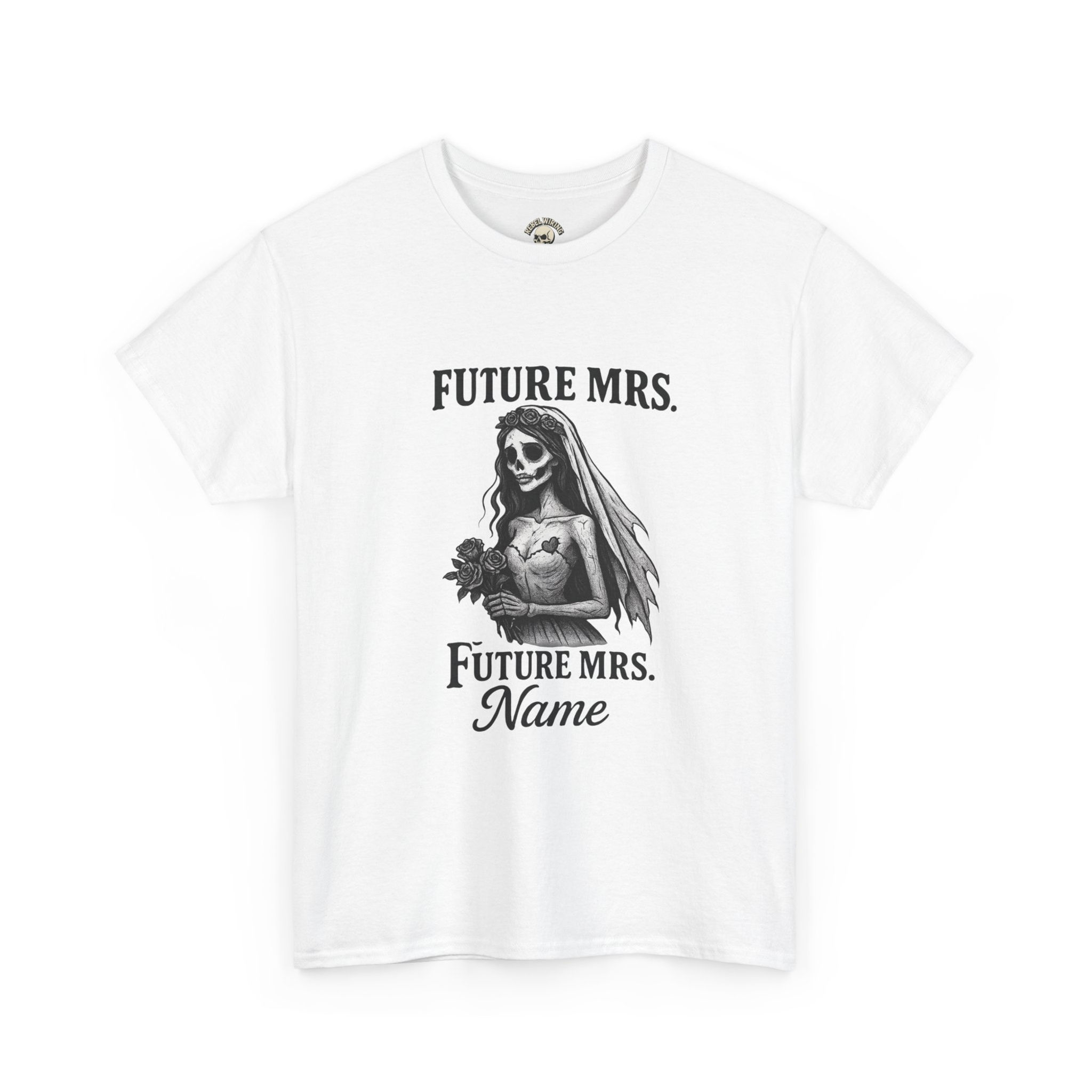 Personalized Future Mrs. Skull Tee, Halloween Bride T-Shirt, Engagement Tee