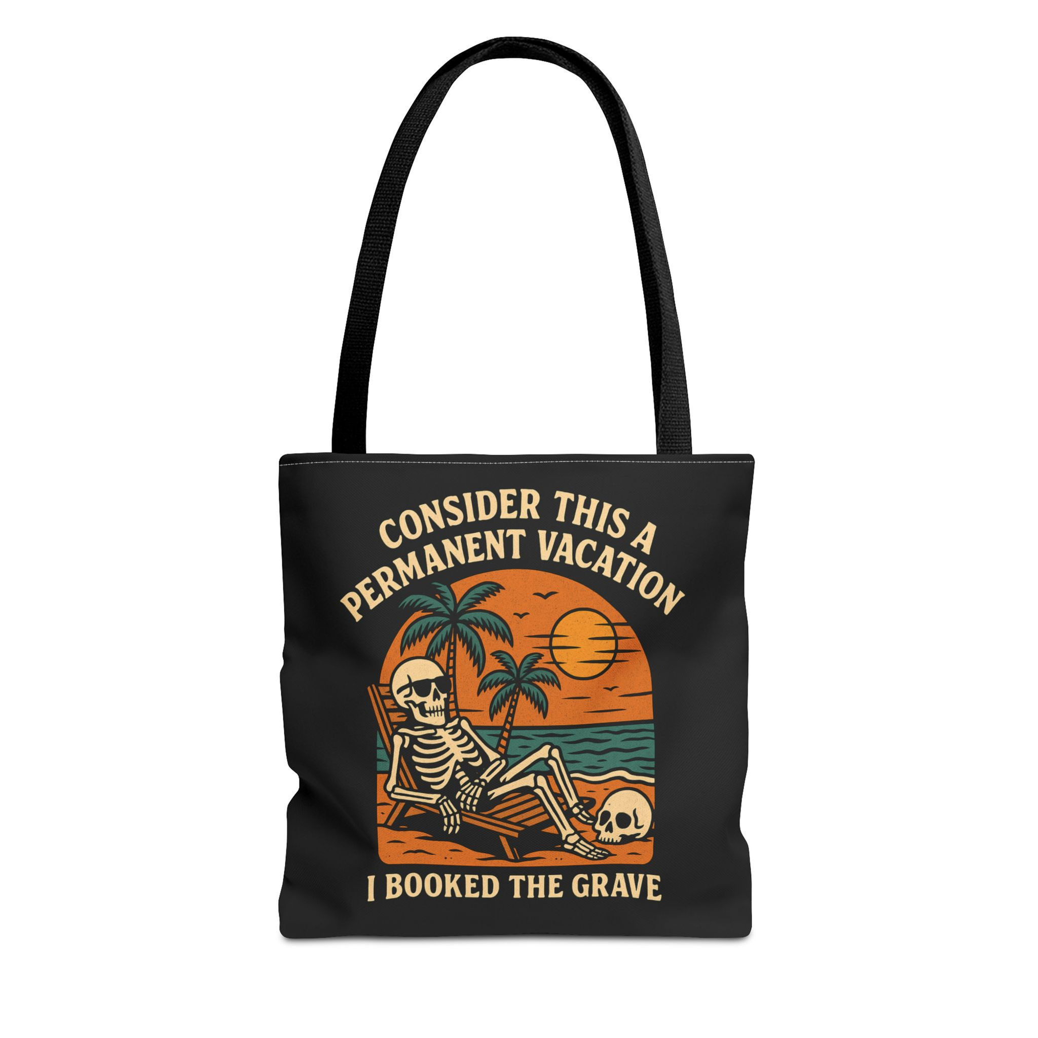 Rebel Wiring Co. Chilling Skeleton Tote Bag, Dark Humor