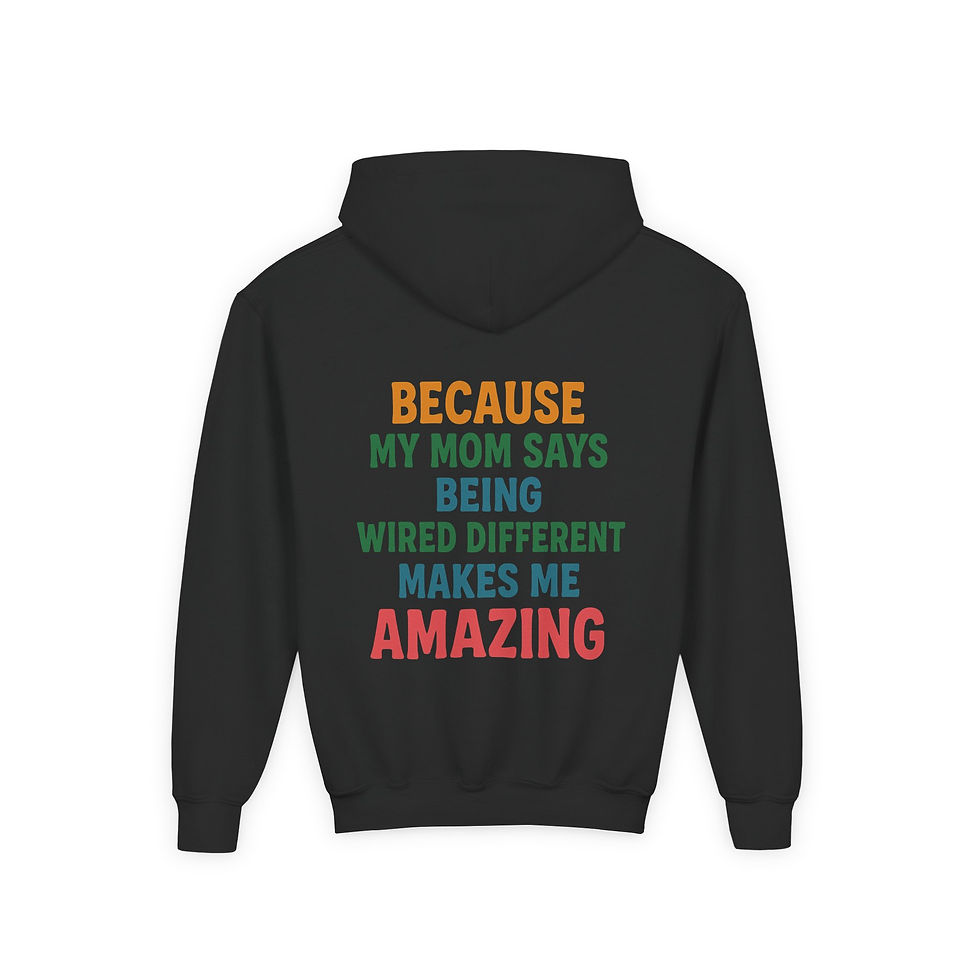 Thumbnail: Youth Hoodie – "Rebel Wiring" Kids Sweatshirt Wired Different Makes Me Amazing