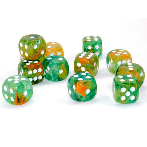 Thumbnail: Chessex Dice Set: Nebula Spring/white Luminary 16mm D6 Dice Block (12 dice)