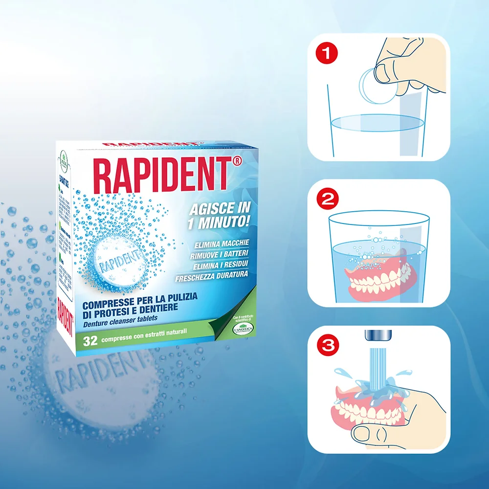rapident denture cleaning tablets 32 tablets by l angelica italian coalition
