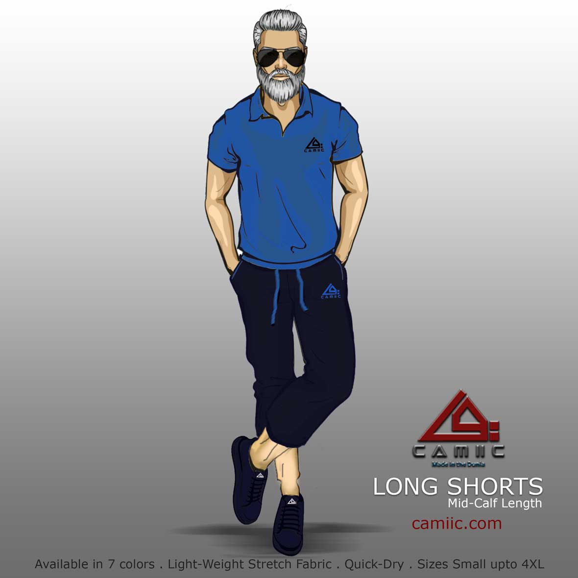 Black+Blu -Long Shorts