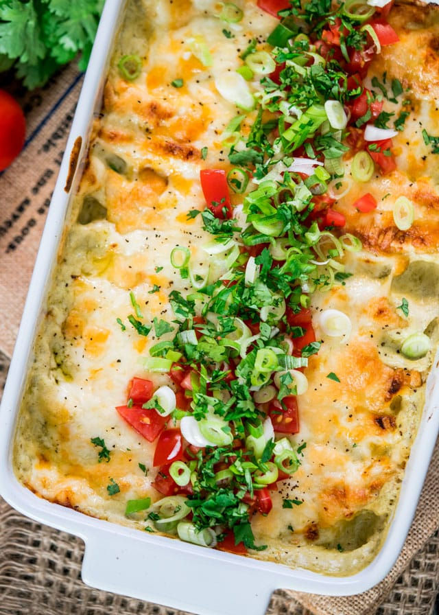 Green Chile Chicken Enchilada Dinner