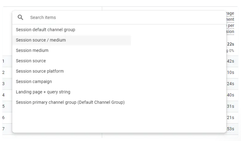screenshot of UTM tracking in Google Analytics