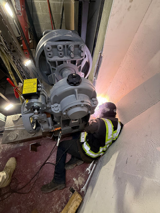 Before and after commercial elevator modernization by Prime Elevator Corp in Houston, Texas.”