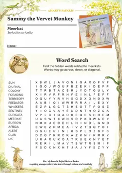 Wordsearch - Sammy the Vervet Monkey
