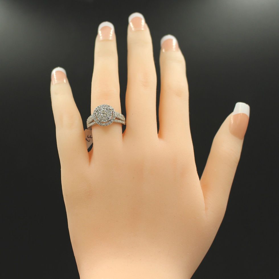 Thumbnail: 14K White Gold 1.51 CTW Diamond Halo Style Engagement Ring 5.84 Grams