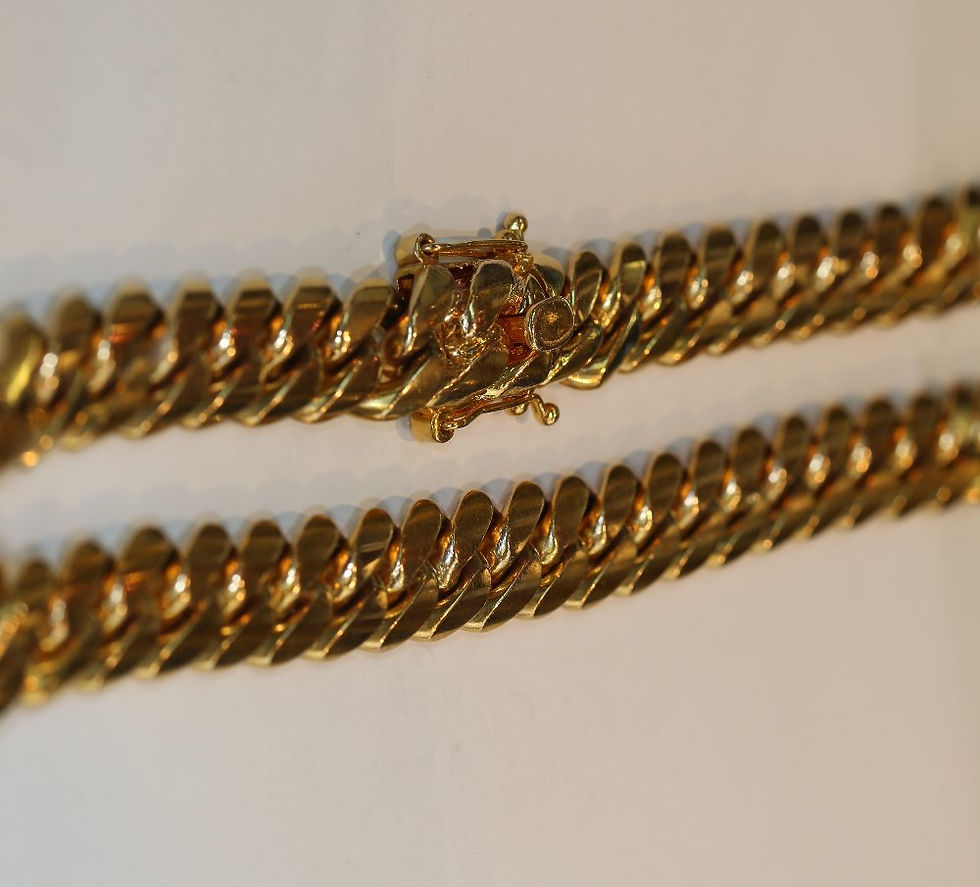 Thumbnail: 14K Solid Yellow Gold Miami Cuban Link Chain