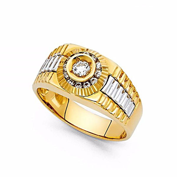 Thumbnail: 14K Yellow Gold CZ Fashion Hip Hop Ring, 7.4 Grams