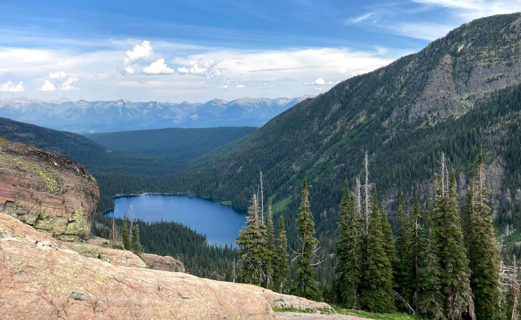 Overlook of Glacier Lake in the Mission Mountain range
