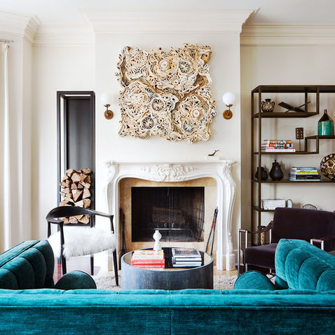 Curated Furniture and Accessories, Custom Fireplace, New Lighting