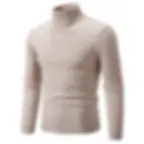 Thumbnail: New Men's High Neck Sweater Solid Color Pullover Knitted Warm Casual Turtleneck