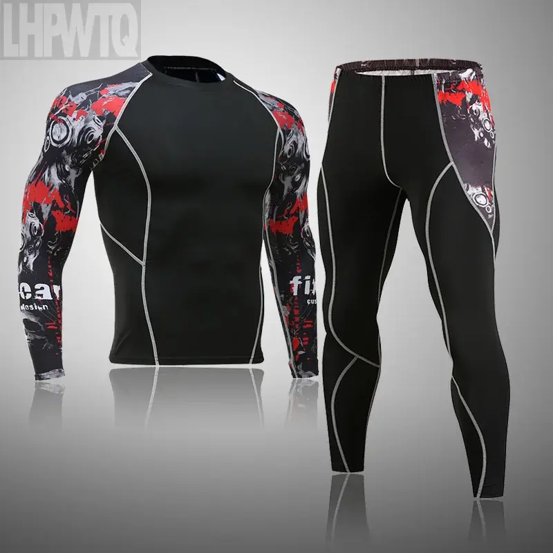 Miniatura: Men's Sports Suit MMA Rashgard Male Quick Drying Sportswear Compression Clothing