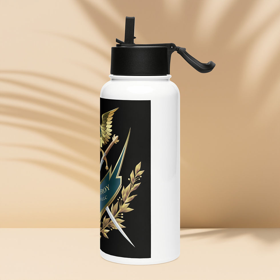 Thumbnail: Stainless steel water bottle with a straw lid
