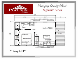 Corner kitchen with 6' front porch-15' wide.