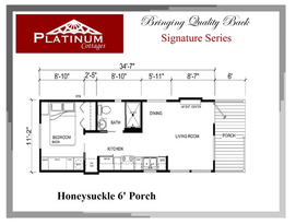 Wheelchair friendly with side kitchen and 6' front porch.
