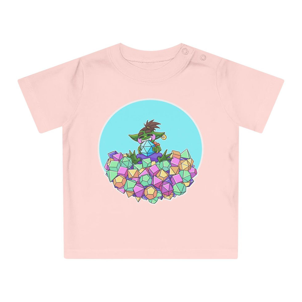 Thumbnail: Dice Goblin - Geeky cute Goblin with dice - Baby T-Shirt