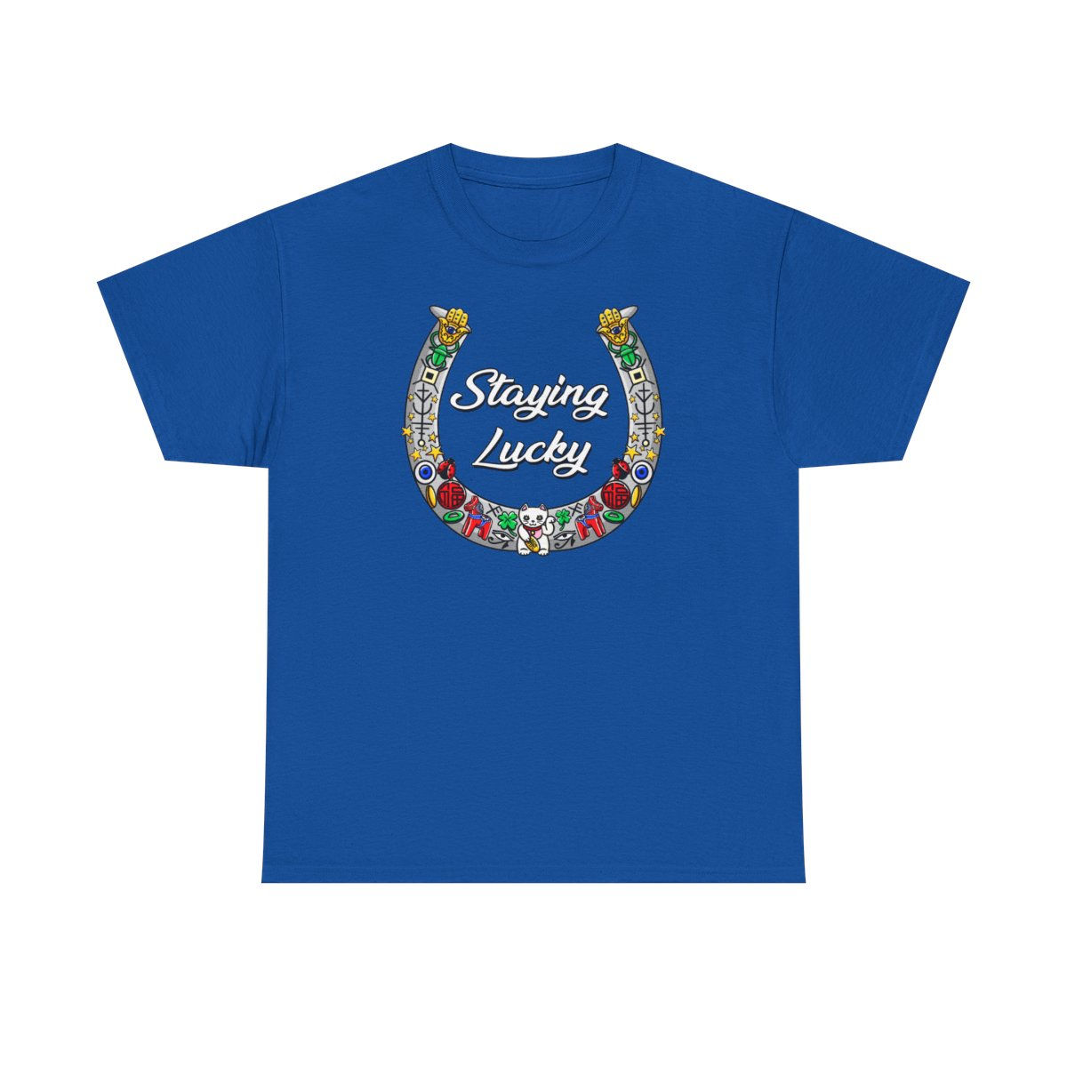 Staying Lucky - Various lucky symbols - Unisex Heavy Cotton Tee