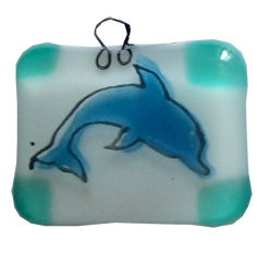 dauphin pendentif verre