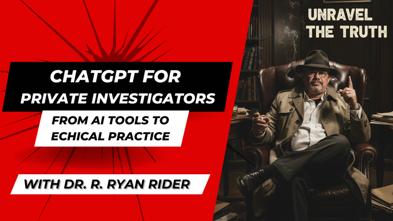 Turn hours of drafting and digging into minutes. This 𝘀𝗲𝗹𝗳-𝗽𝗮𝗰𝗲𝗱 course shows private investigators how to use ChatGPT to streamline research, generate leads, polish reports, and communicate with clients—𝘀𝗲𝗰𝘂𝗿𝗲𝗹𝘆 𝗮𝗻𝗱 𝗲𝘁𝗵𝗶𝗰𝗮𝗹𝗹𝘆.