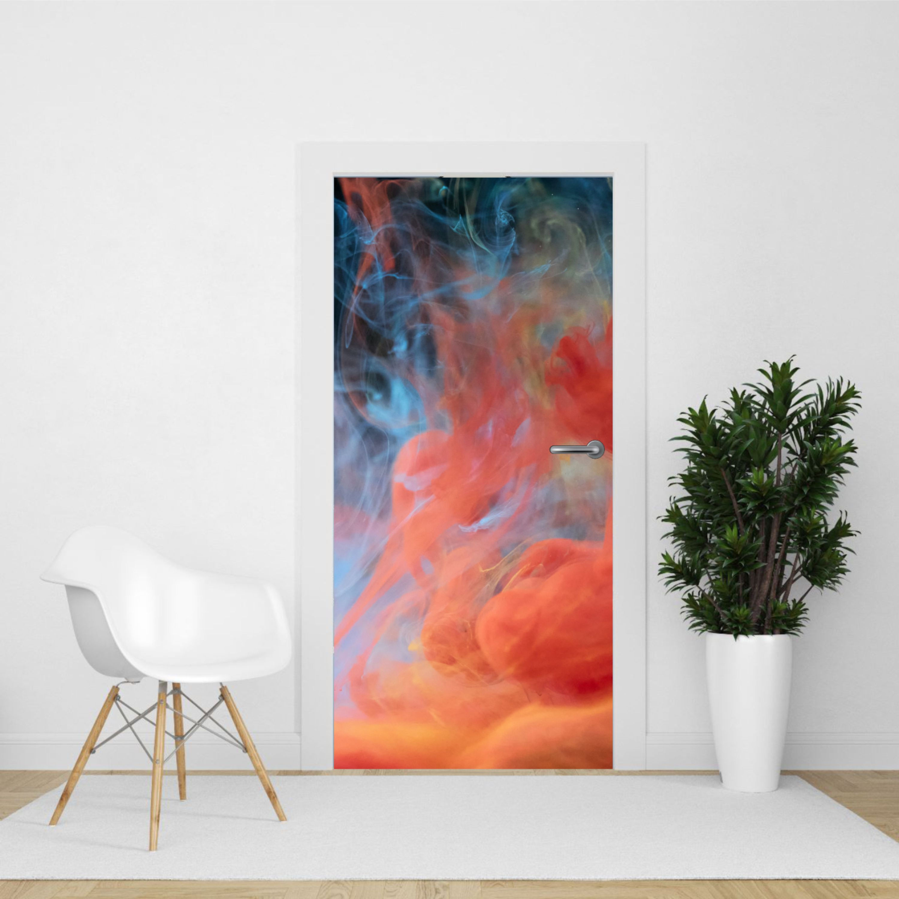 Fluid vinyl sticker door wrap