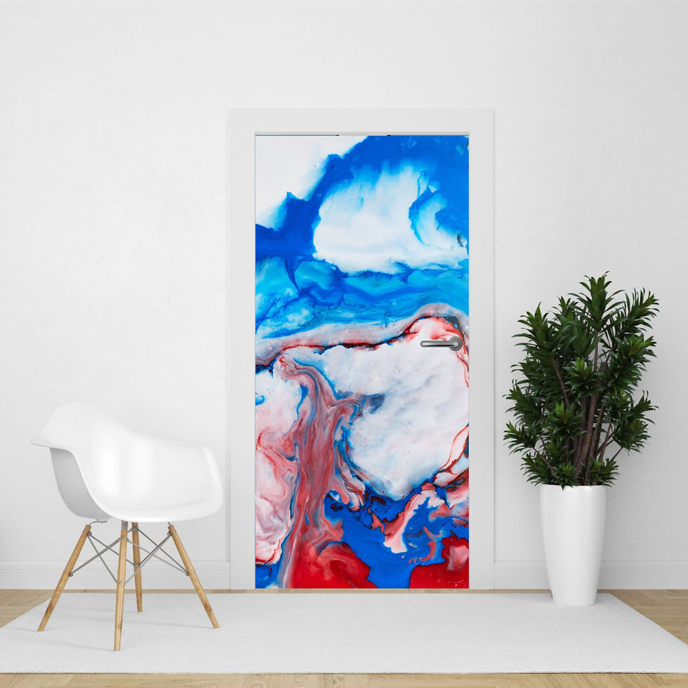 Fluid texture vinyl sticker door wrap