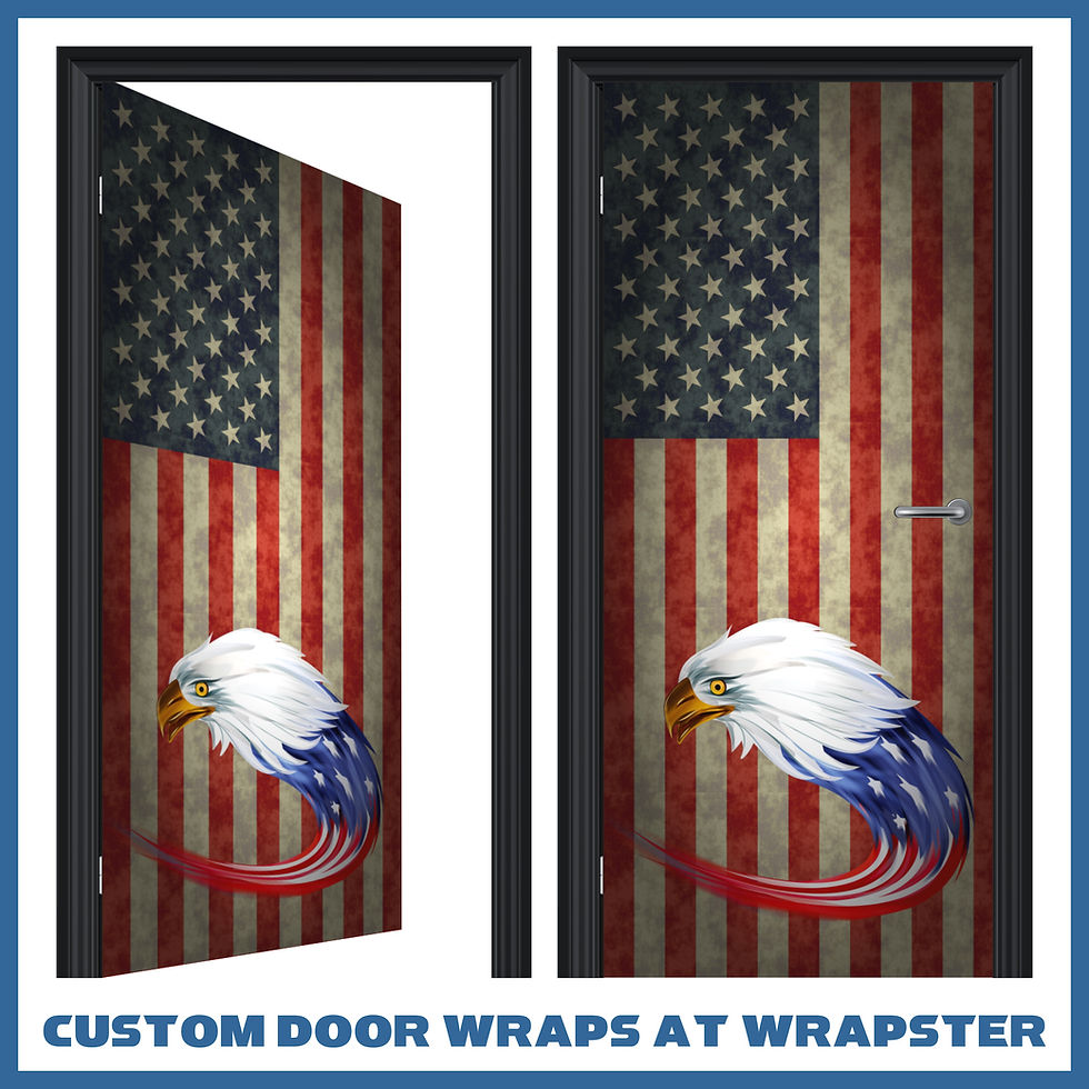 USA flag v2 vinyl sticker door wrap The Wrap Master