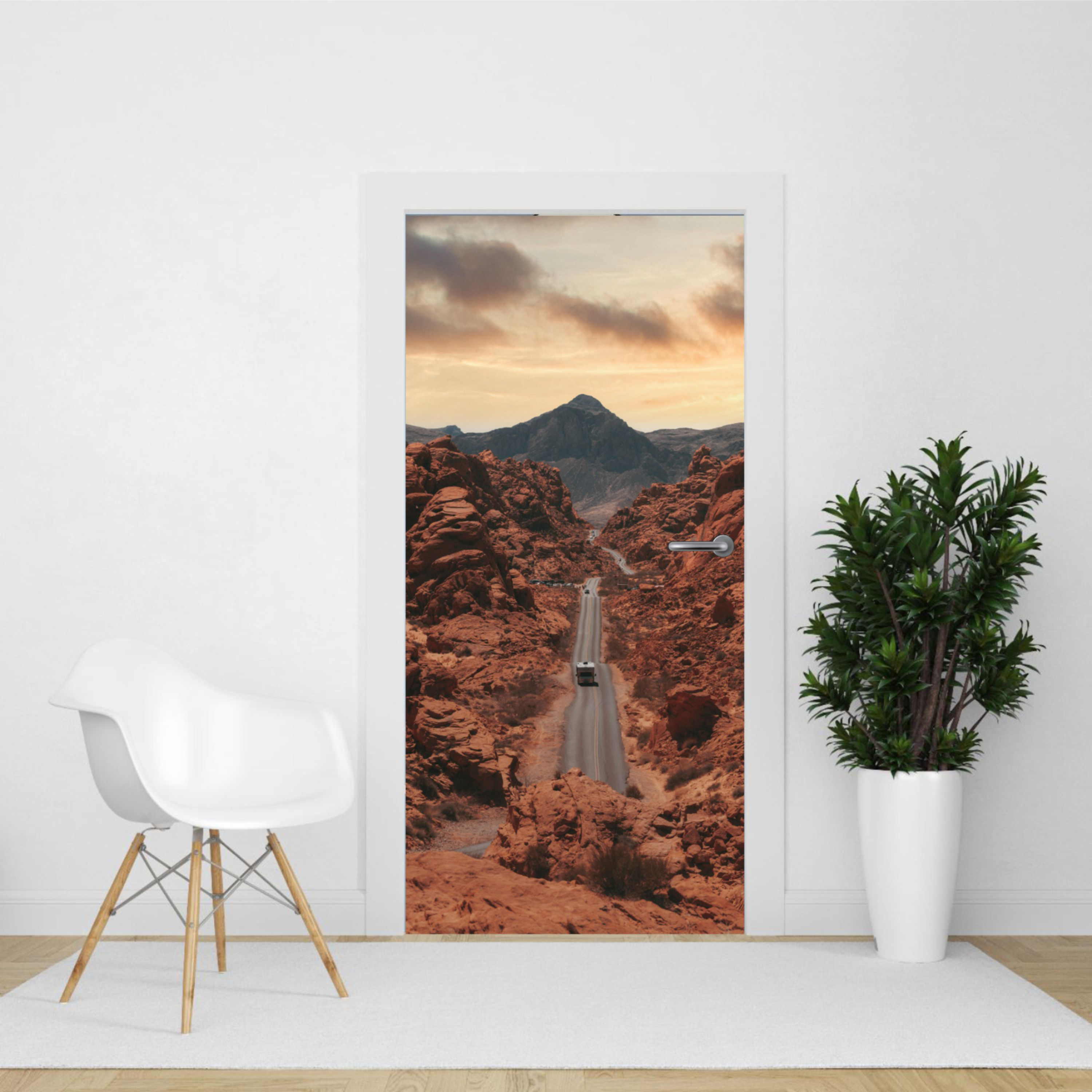 Highway road v2 vinyl sticker door wrap