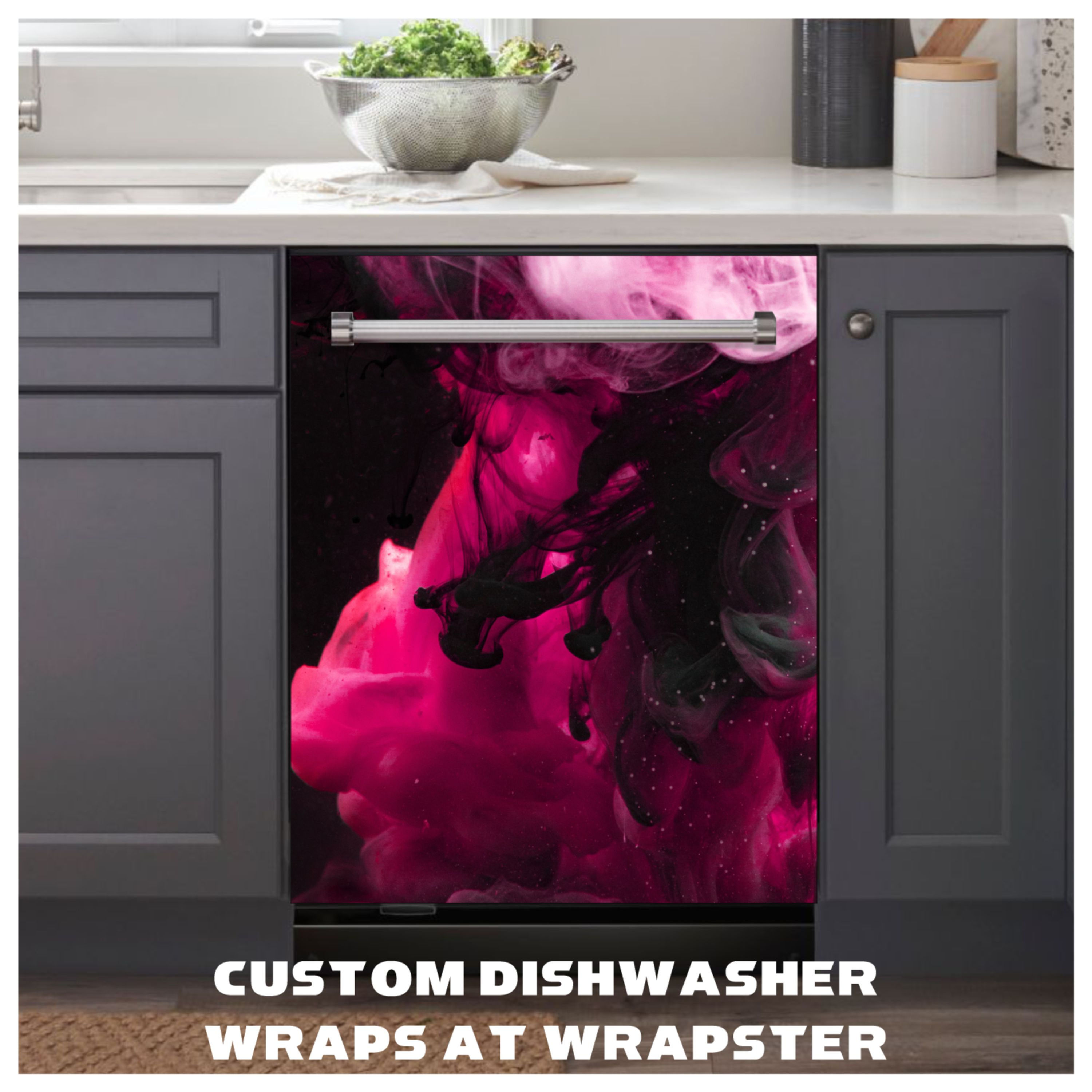 Violet vinyl dishwasher wrap