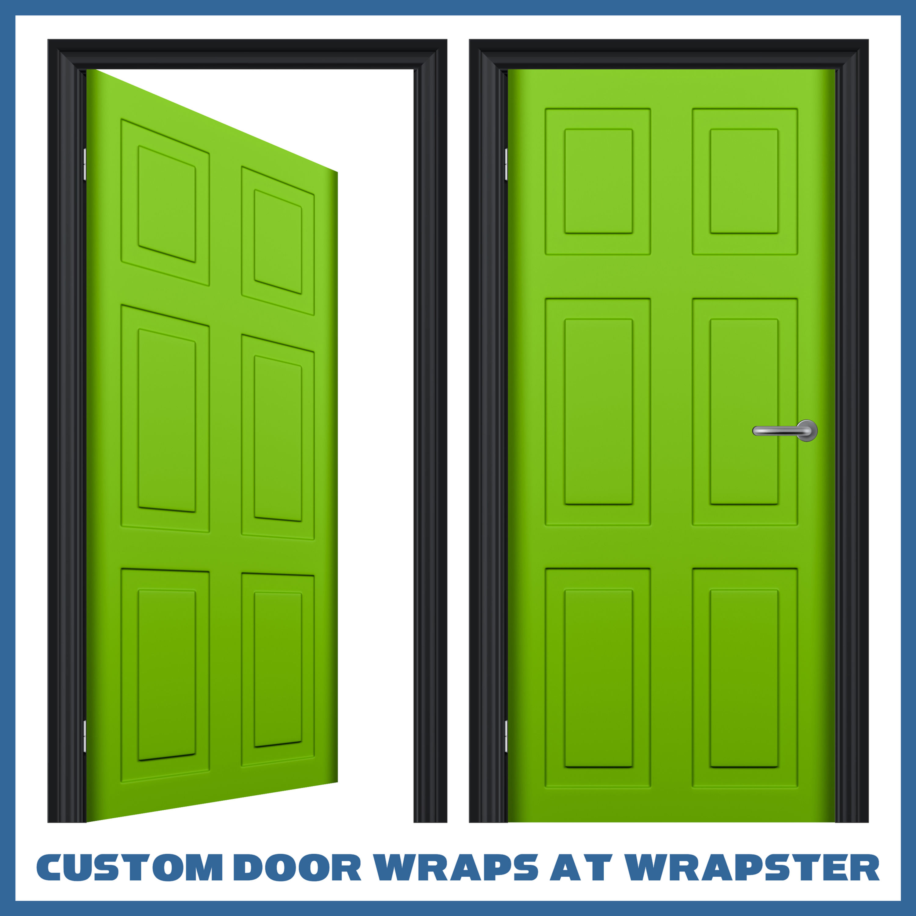 Green panel vinyl sticker door wrap